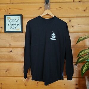 Disney Spirit Jersey Mickey Mouse Spellout Long Drop Sleeve Shirt Oversized Sz S